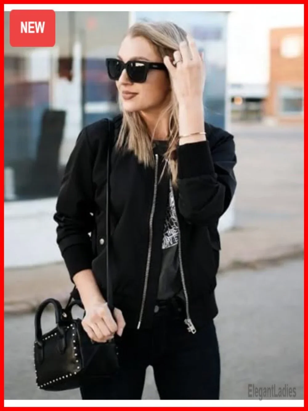 Women's Lightweight Quilted Bomber Jacket Zip Up Casual Coat with Pockets